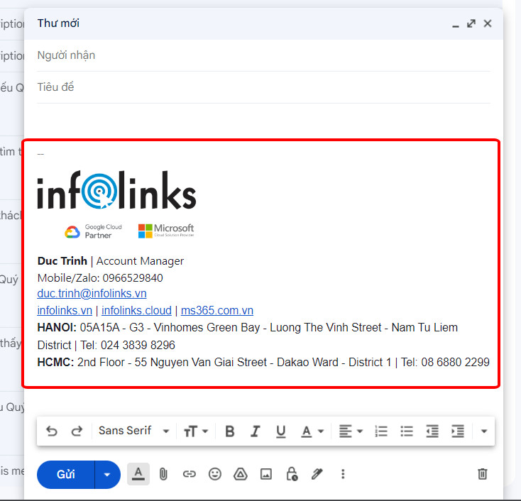 Hướng dẫn tạo chữ ký chuyên nghiệp trên Gmail